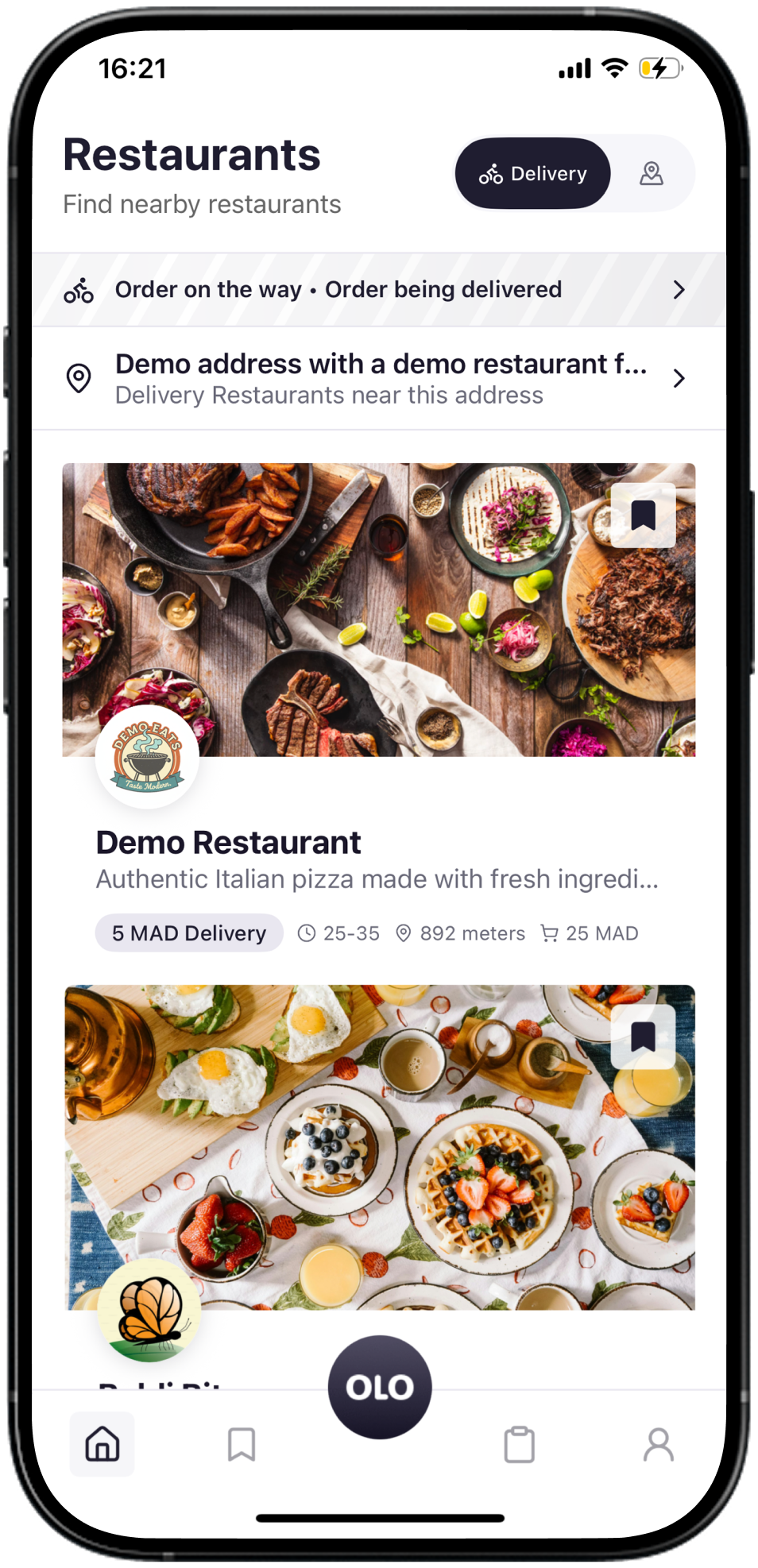 OlO Services mobile app interface
